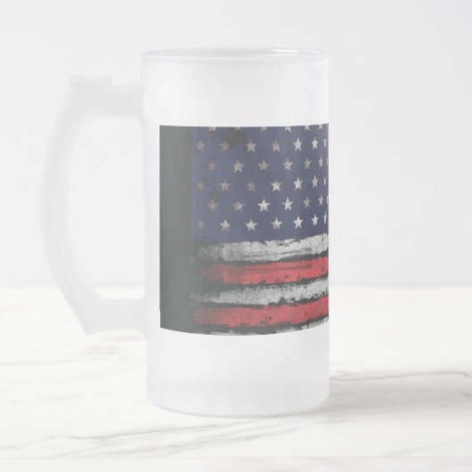 Grunge U.S.A vlag Matglas Bierpul (Links)