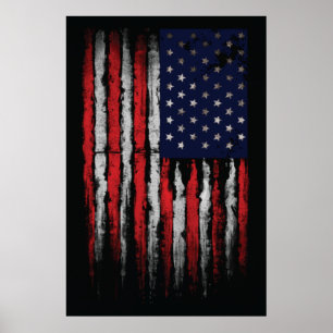 Grunge U.S.A vlag Poster