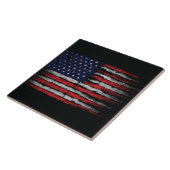 Grunge U.S.A vlag Tegeltje (Zijkant)