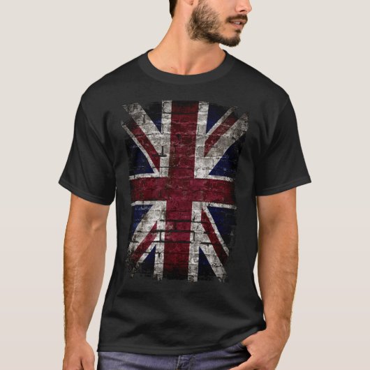 Grunge UK Flag, Great Britain, Punk Style Distress T-shirt (Voorkant)