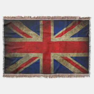  Grunge UK Flag Throw Blankets Blankets Deken
