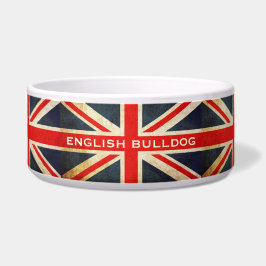 Grunge UK Flag Union Jack Custom Pet Bowl Voerbakje