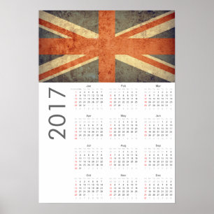 Grunge UK Vlag Agenda 2017 Poster