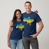 Grunge Ukraine Flag Map T-shirt (Unisex)