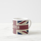 Grunge  Union Jack BRITISH Espresso Cup Kop (Voorkant rechts)