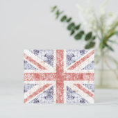 Grunge Union Jack - carte postale légère (Debout devant)