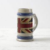 Grunge Union Jack - klassiek -  uiterlijk Bierpul (Voorkant rechts)