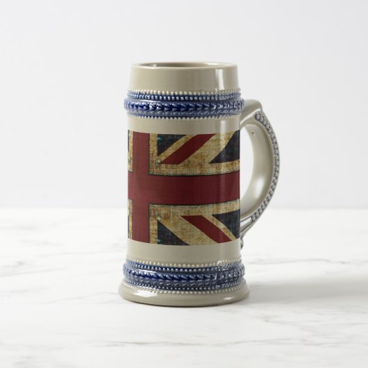 Grunge Union Jack - klassiek -  uiterlijk Bierpul (Voorkant rechts)