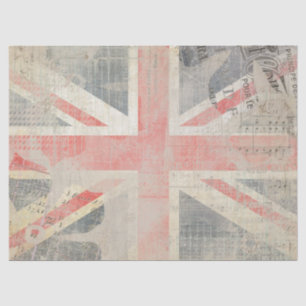 Grunge Union Jack Posh Gift-restantpapier Tissuepapier