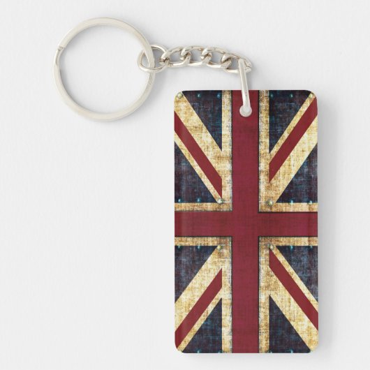 Grunge Union Jack sleutelhanger (Voorkant)