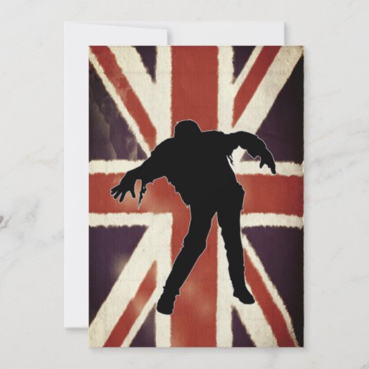 Grunge  Union Jack Zombie Party Uitnodiging (Voorkant)