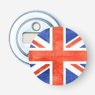Grunge United Kingdom Flag Button Flesopener