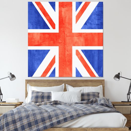 Grunge United Kingdom Flag Canvas Afdruk (Insitu (Slaapkamer))