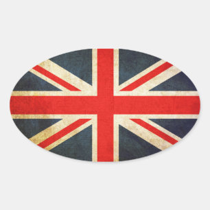 Grunge United Kingdom Flag Ovale Sticker
