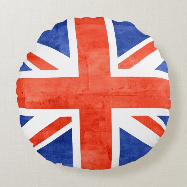 Grunge United Kingdom Flag Rond Kussen (Voorkant)