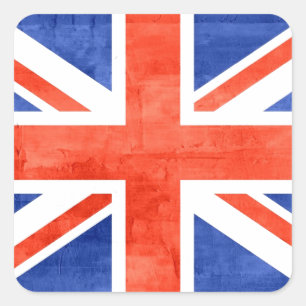 Grunge United Kingdom Flag Vierkante Sticker