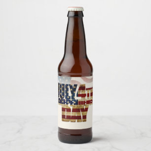 Grunge USA 4 juli Onafhankelijkheids Grafisch Bier Etiket