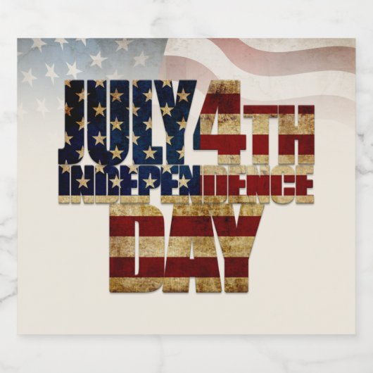 Grunge USA 4 juli Onafhankelijkheidsgrafisch Bier Etiket (Enkel label)