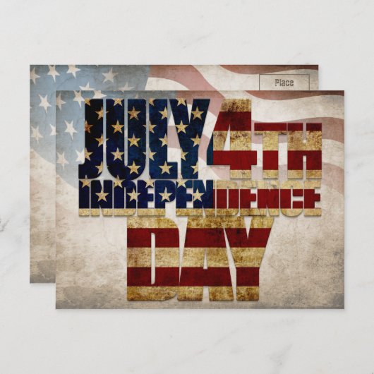 Grunge USA 4 juli Onafhankelijkheidsgrafisch Briefkaart (Voorkant / Achterkant)