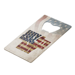 Grunge USA 4 juli Onafhankelijkheidsgrafisch Kredietkaart Flessenopener