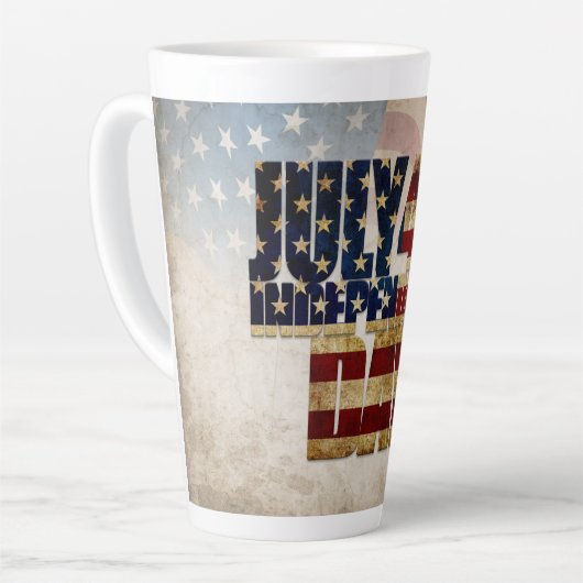 Grunge USA 4 juli Onafhankelijkheidsgrafisch Latte Mok (Linkerhoek)