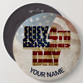 Grunge USA 4 juli Onafhankelijkheidsgrafisch Ronde Button 6,0 Cm (Voorkant /achterkant)
