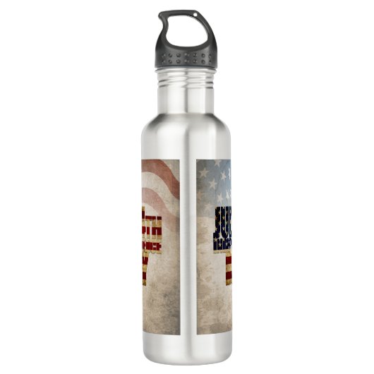 Grunge USA 4 juli Onafhankelijkheidsgrafisch Waterfles (Achterkant)