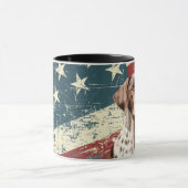 Grunge USA Vlag Duitse Kortharige Pointer Dog Mok (Midden)