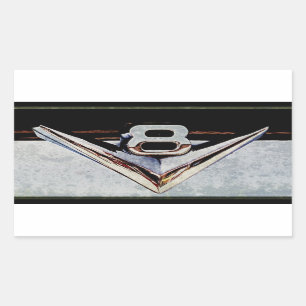 Grunge V8 Big Block Embleem Rechthoekige Sticker