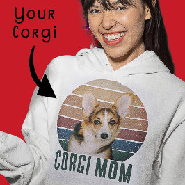 Grunge  Verdrietig Pet Foto Corgi Dog Mom Hoodie