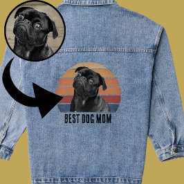Grunge  Verdrietig Pet Foto Hond Mam Denim Jacket