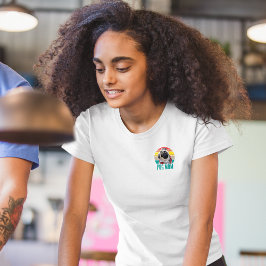 Grunge  Verdrietig Pug Foto Hond Mam T-shirt