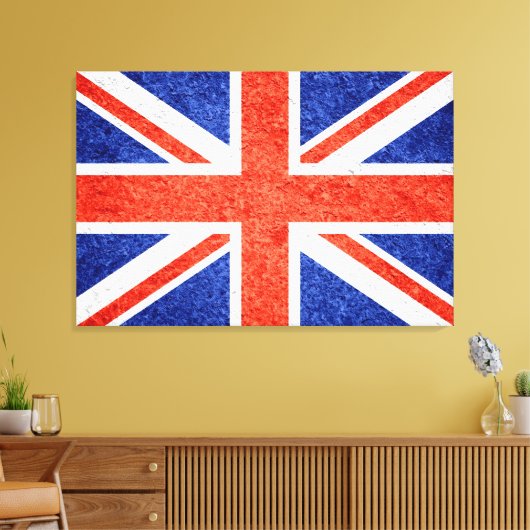 Grunge Verenigd Koninkrijk vlag 2 Canvas Afdruk (Insitu (Woonkamer))