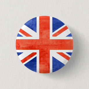 Grunge Verenigd Koninkrijk Vlag Ronde Button 3,2 Cm