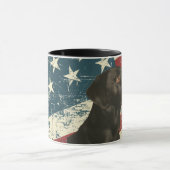 Grunge Verenigde Staten Vlag Zwarte Labrador Retri Mok (Midden)