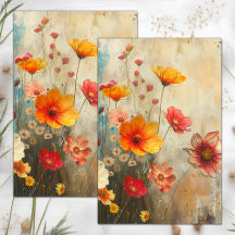 GRUNGE VERFROMMELD FLORAL DECOUPAGE