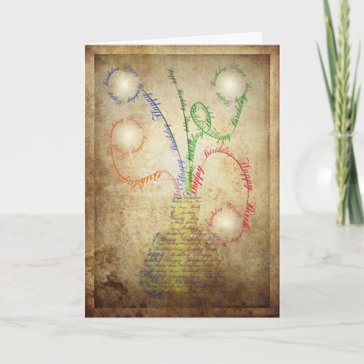 Grunge-verjaardagskaart Kaart (Voorkant)