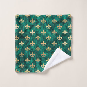 Grunge Vert Velours Fleur De Lis Mardi Gras