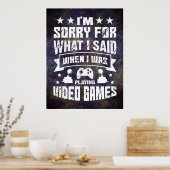 Grunge Video Game Wanddecoratie Poster (Keuken)