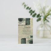 Grunge Vintage Caméra Carte de visite (Debout devant)