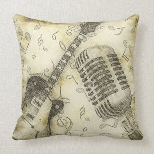 Grunge Vintage Gitaar Microfoon Kussen