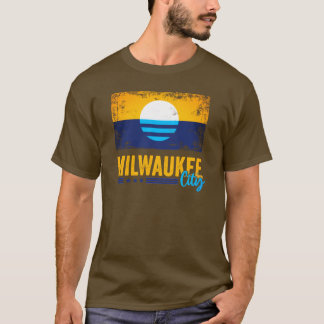  Grunge Vlag van Milwaukee City T-shirt