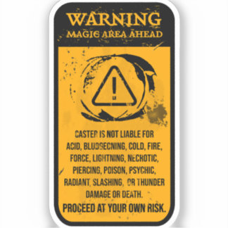 Grunge Waarschuwing: Magic Area Ahead Aansprakelij Sticker