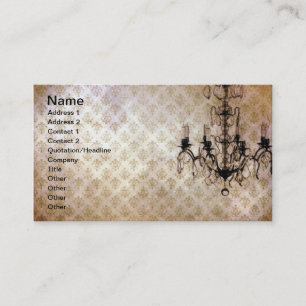 Grunge Wallpaper Chandelier, Tan Background Visitekaartje
