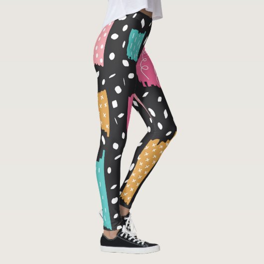 Grunge Washi Tape Abstract Leggings (Rechts)