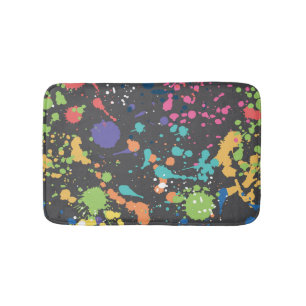 Grunge Waterverf: kleurrijk vlekkenpatroon. Badmat