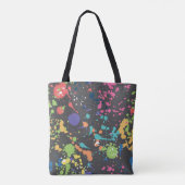 Grunge Waterverf: kleurrijk vlekkenpatroon. Draagtas (Achterkant)