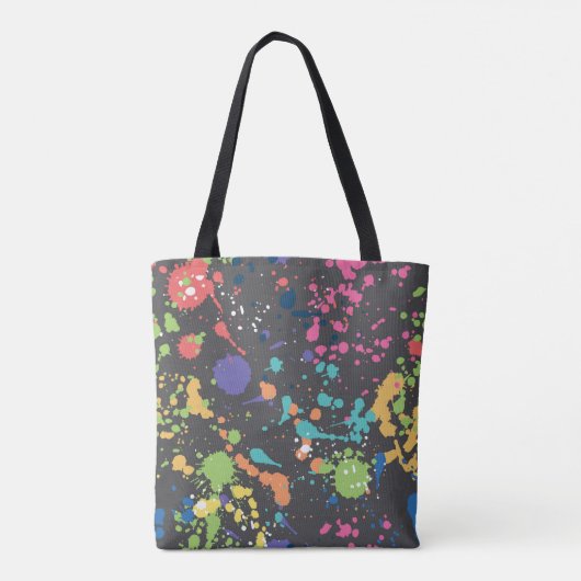 Grunge Waterverf: kleurrijk vlekkenpatroon. Draagtas (Achterkant)