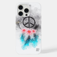 *~* Grunge Waterverf Vredesteken Veren Bloemen