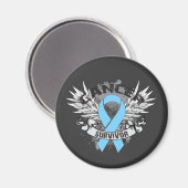 Grunge Winged lint Prostate Cancer Survivor Magneet (Voorkant / Achterkant)